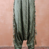 Sage Green Corset Top With Low Crotch Pant
