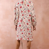 Blush Pink Gulbagh Print Front Embroidered Balloon Top