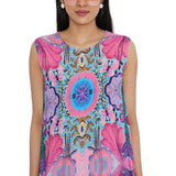 Pink Enchanted Print Side Tale Tunic