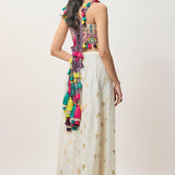 Fez Off-White Sharara Set