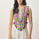 Fez Off-White Sharara Set