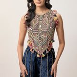 Yasmin Navy Sharara Set