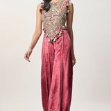 Yasmin Cranberry Sharara Set