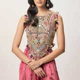 Yasmin Cranberry Sharara Set