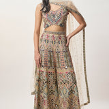 Fariha Champagne Sharara Set