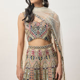 Fariha Champagne Sharara Set
