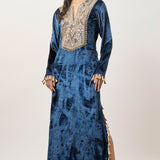 Tara Navy Velvet Kaftan