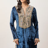 Tara Navy Velvet Kaftan
