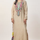 Nouriya Gold Crushed Tissue Kaftan