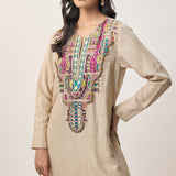 Nouriya Gold Crushed Tissue Kaftan