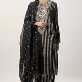 Sabil Black Stripe Kurta Set
