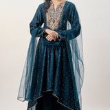 Zarrin Navy Anarkali Set