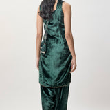 Elara Green Velvet Kurta Set