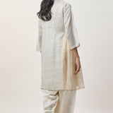 Rangrez Silver Gold Stripe Kurta Set