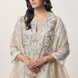 Rangrez Silver Gold Stripe Kurta Set