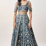 Sahar Navy Velvet Lehenga Set