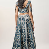 Sahar Navy Velvet Lehenga Set