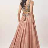 Mahnaz Peachy Pink Lehenga Set