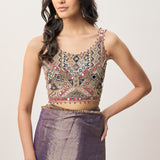 Niusha Purple Pre-Stitched Saree
