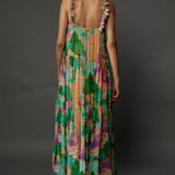 Peach Kuno Print Trapeze Dress