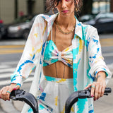 Willow Crepe Shirt Jacket with Bustier and Pallazo