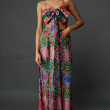 Red Enchanted Print Bow Tube & Palazzo Pant