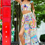 Leah Ruffle Top with Cut Out Pant