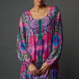 Pink Enchanted Print Crepe Top