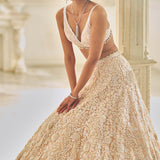 Powder Pink Three-Dimensional Lehenga Set