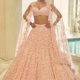 Powder Pink Floral Lehenga Set
