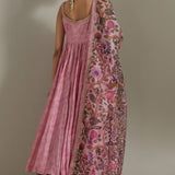 Punit Balana Ghoomer Pink Anarkali Set RTS