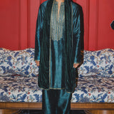 Punit Balana Teal Kurta Dushala Set