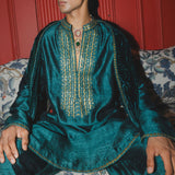 Punit Balana Teal Kurta Dushala Set