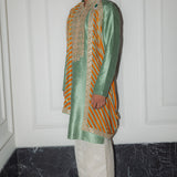 Punit Balana Sage Green Kurta  Dushala Set