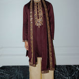 Punit Balana Brown Foil Kurta Set