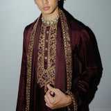 Punit Balana Brown Foil Kurta Set