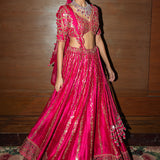Raspberry Lehenga Set
