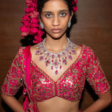 Raspberry Lehenga Set