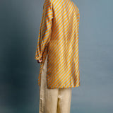 Mustard Leheriya Kurta Set