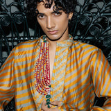 Mustard Leheriya Kurta Set