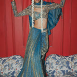 Teal Saree Set