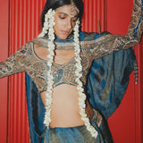 Teal Saree Set