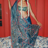 Teal Saree Set