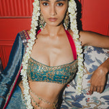 Teal Saree Set