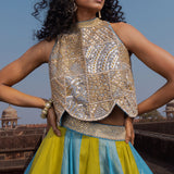 Artistic Scallop Top and Skirt