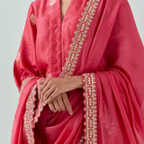 Pink Banarsi Kurta Set