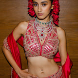 Punit Balana Raspberry Lehenga Set