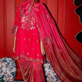 Punit Balana Raspberry Short Anarkali Set