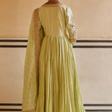 Mint Anarkali With Dupatta & Churidar