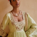 Mint Anarkali With Dupatta & Churidar